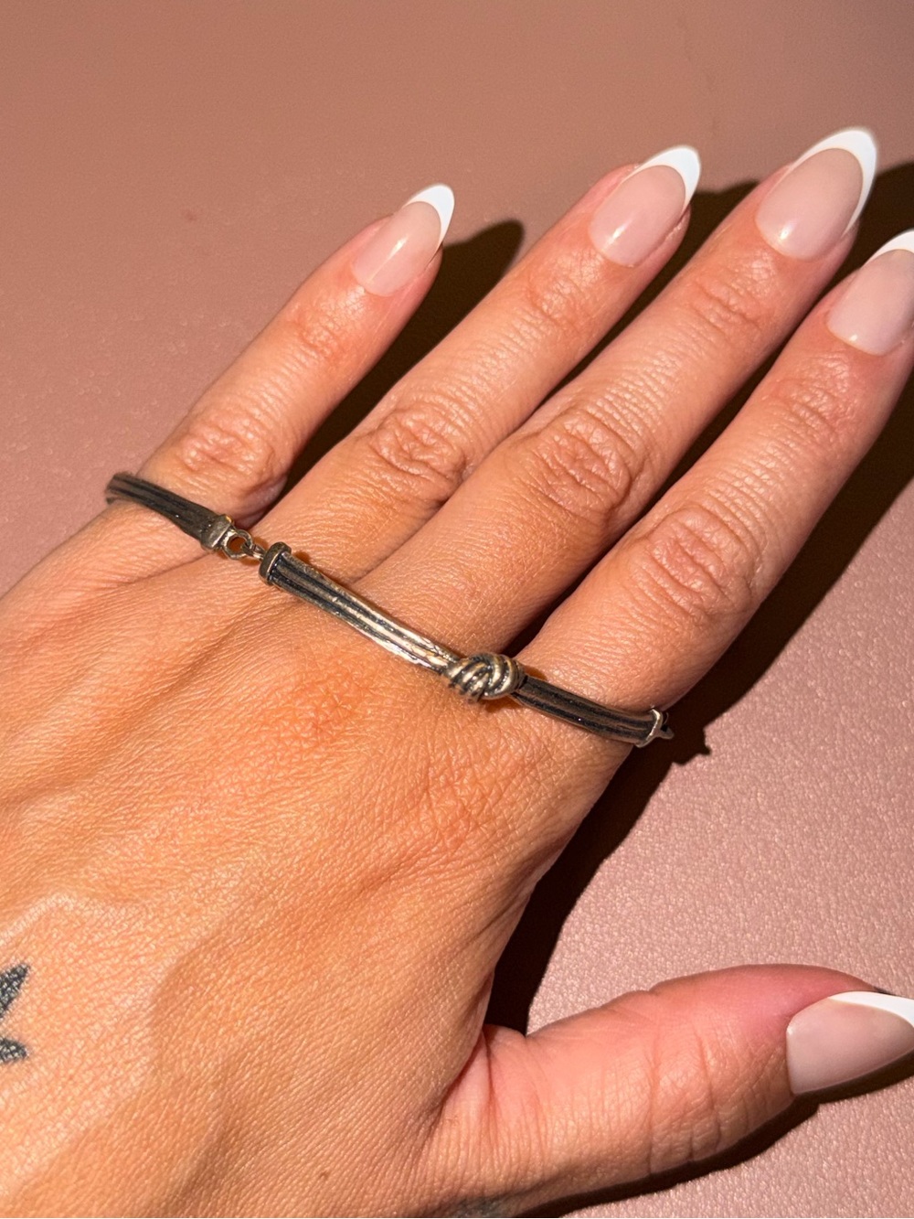 Vintage 925 Sterling Silver Israel Knot Cable Bracelet